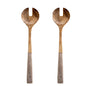 Mango Wood Serving Spoons with Marble Detailing